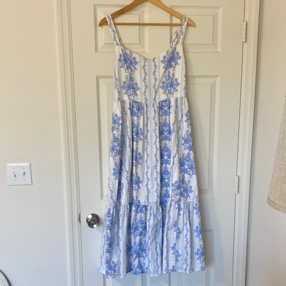 Aura Blue French Country Floral Dress